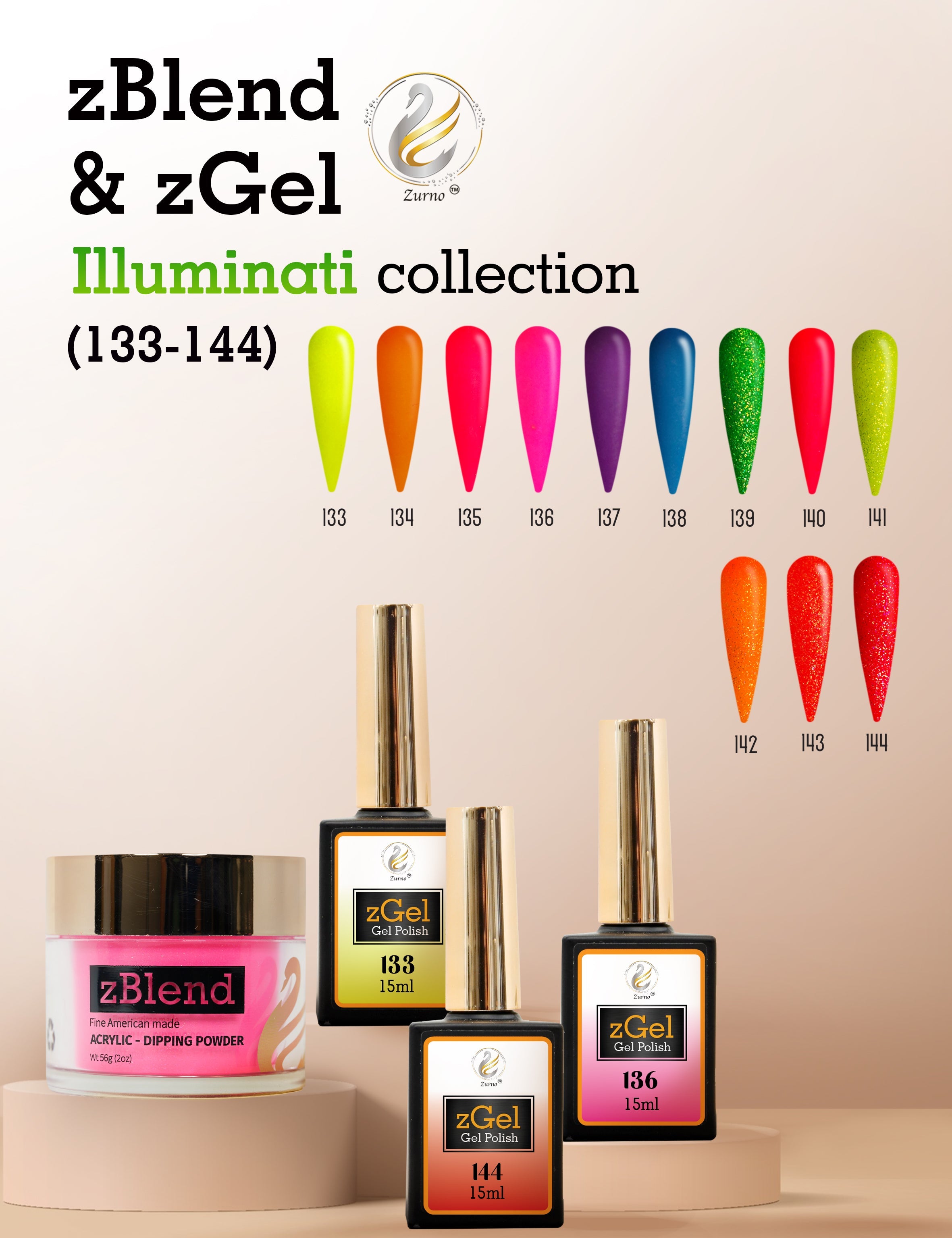 zBlend - zGel - zLacquer | #133 - #144 Illuminati Collection - 12