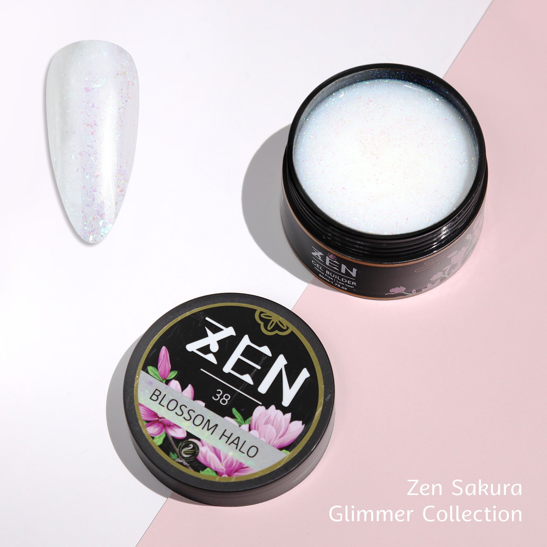 KaZEN | Builder Gel Sakura Glimmer Collection #37-#48 · Zurno