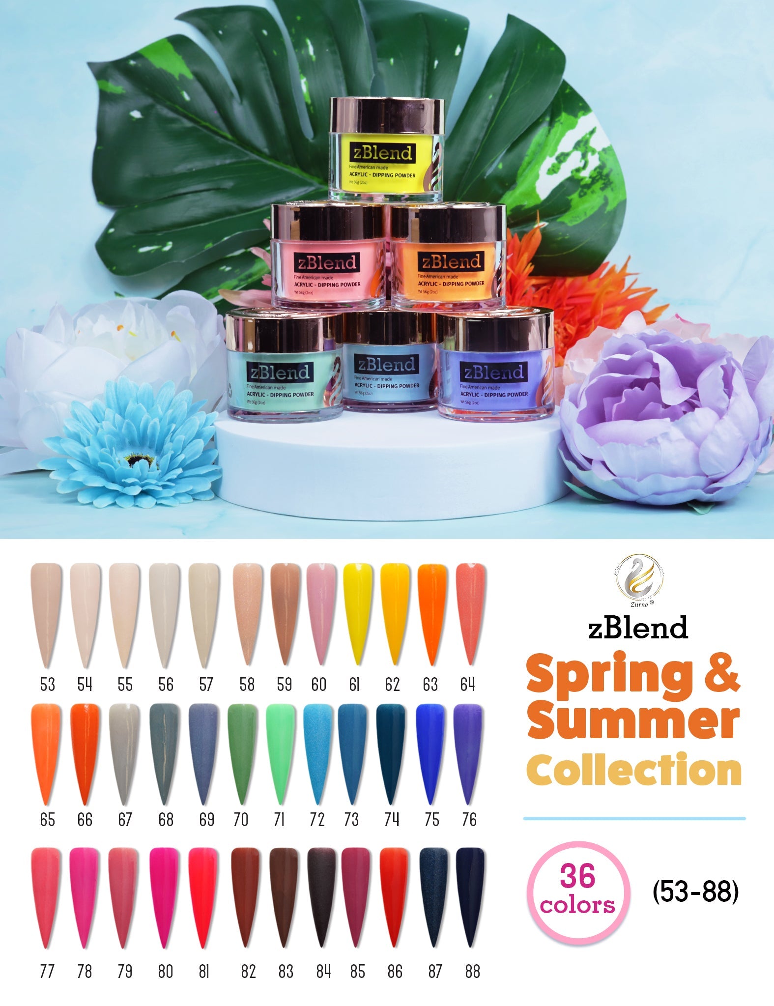 zBlend - zGel - zLacquer | #053 - #088 Spring & Summer Collection - 36 Colors