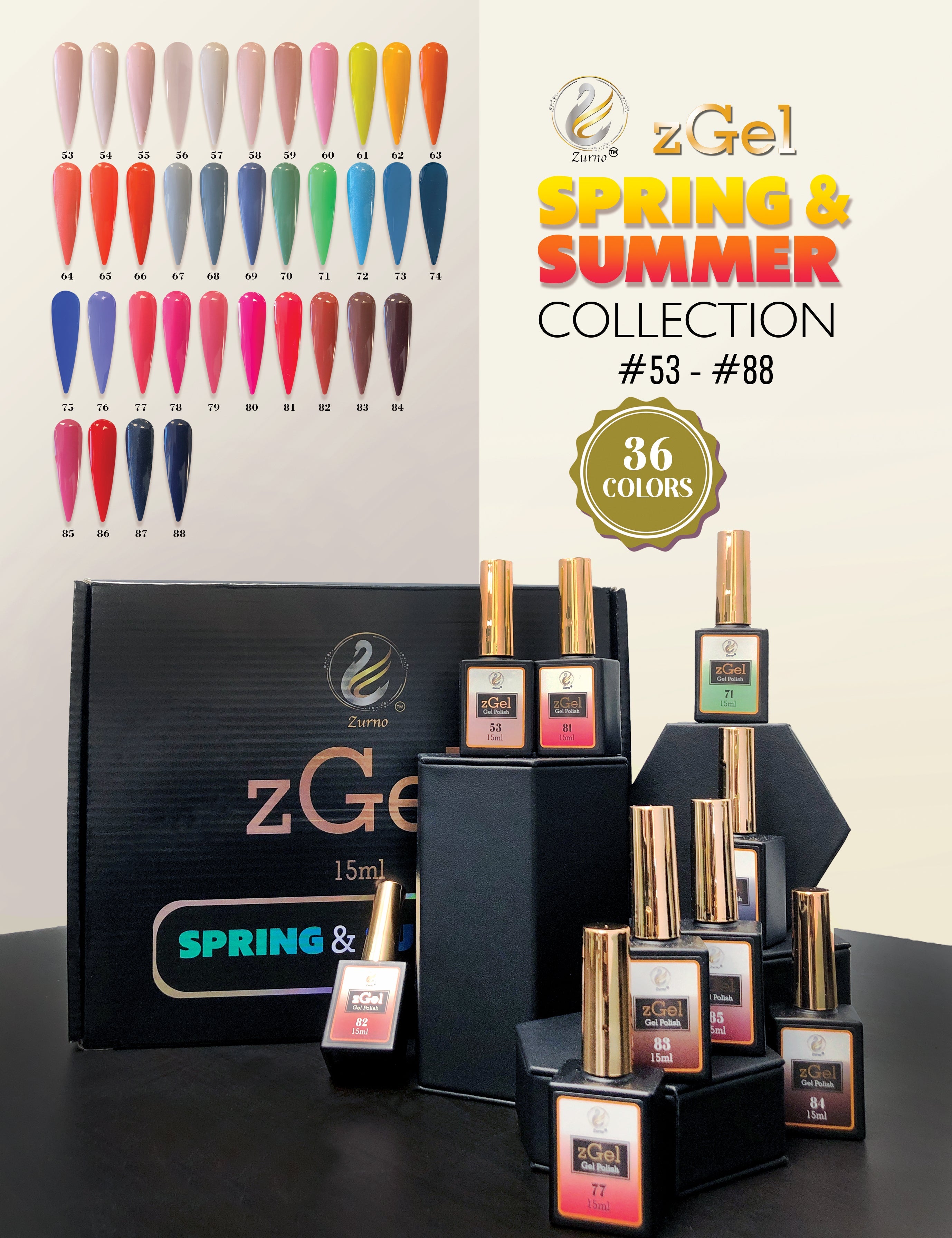 zBlend - zGel - zLacquer | #053 - #088 Spring & Summer Collection - 36 Colors