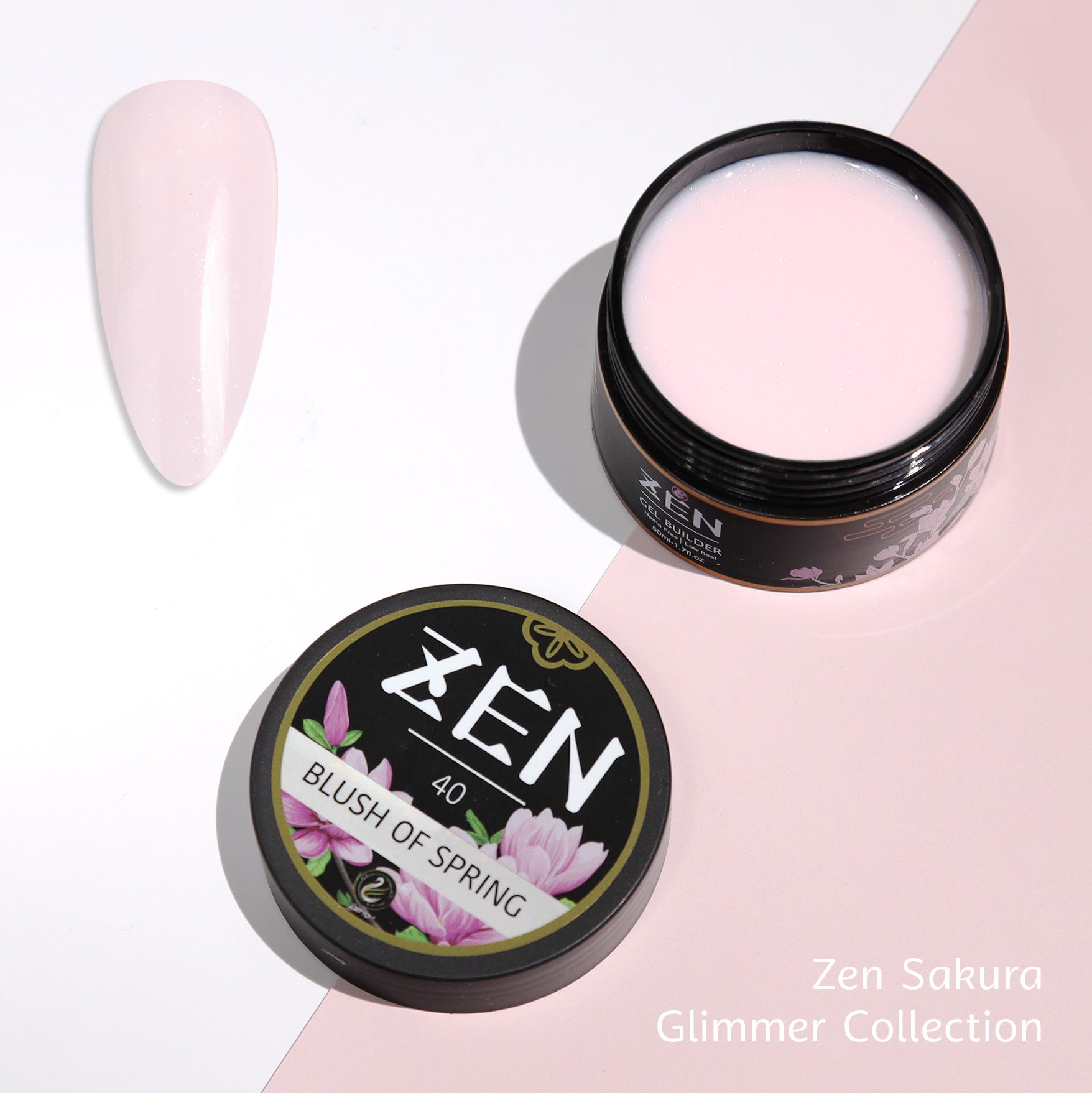 KaZEN | Builder Gel Sakura Glimmer Collection #37-#48 · Zurno