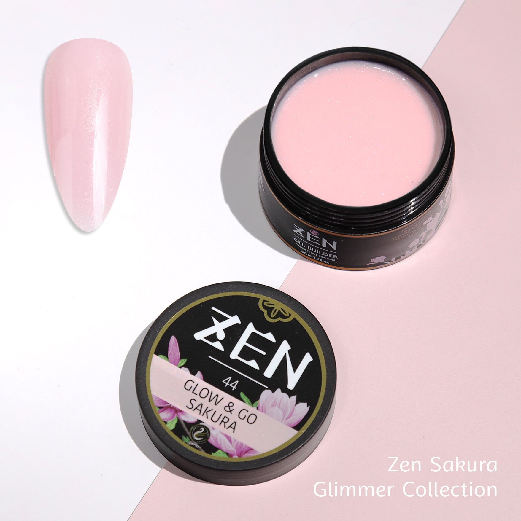 KaZEN | Builder Gel Sakura Glimmer Collection #37-#48 · Zurno