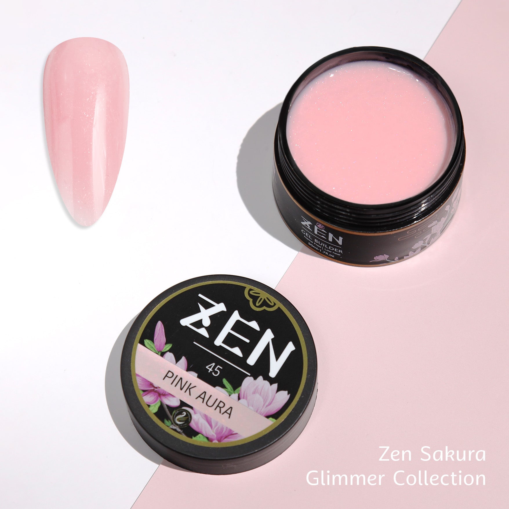 KaZEN | Builder Gel Sakura Glimmer Collection #37-#48 · Zurno