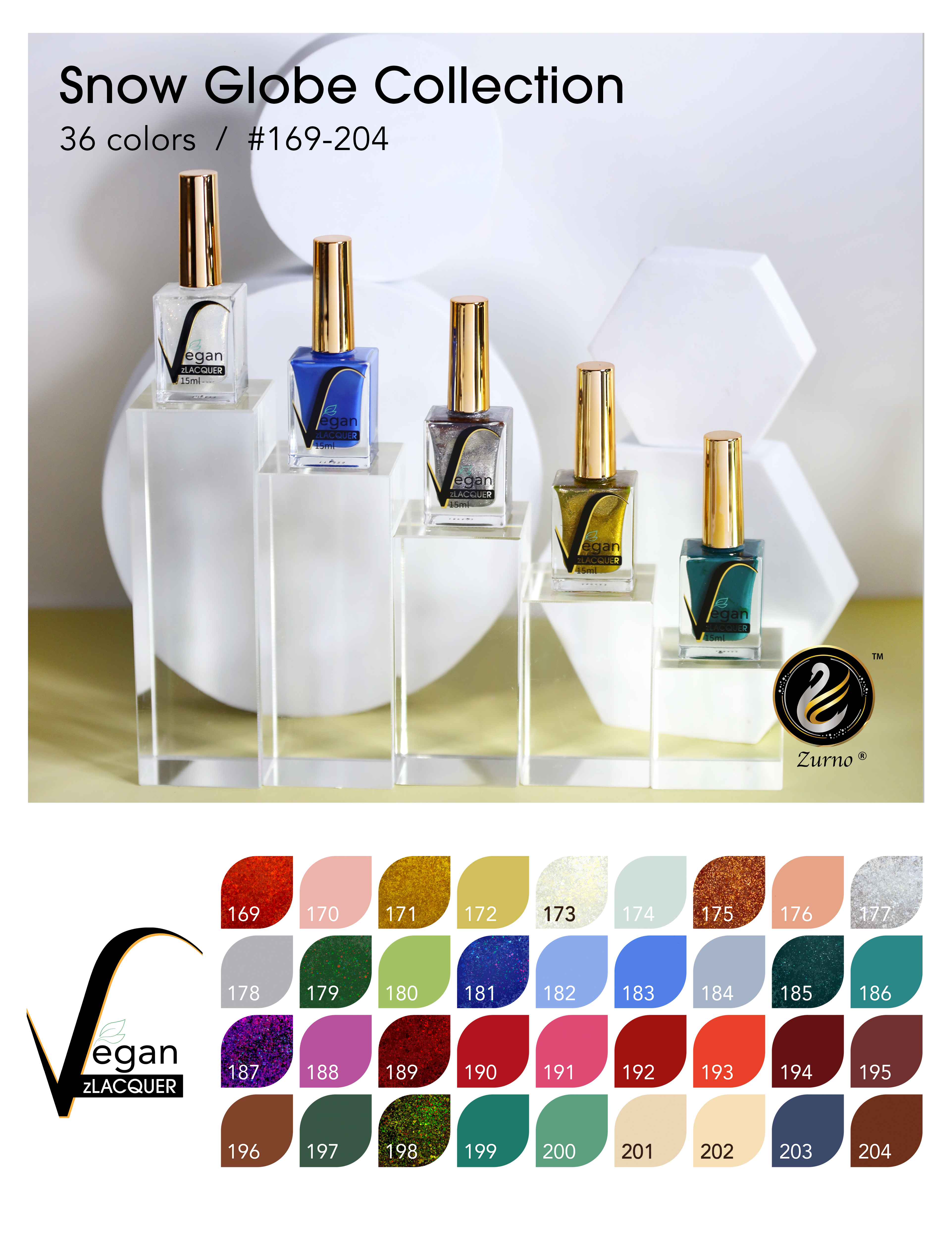 zBlend - zGel - zLacquer | #169 - #204 Snow Globe Collection - 36 Colors