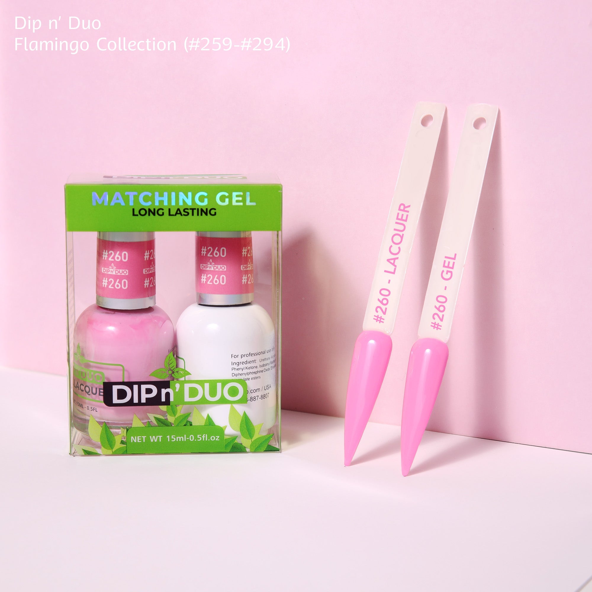 Dip n Duo Flamingo Collection Color 260 Gel polish Nail Lacquer 