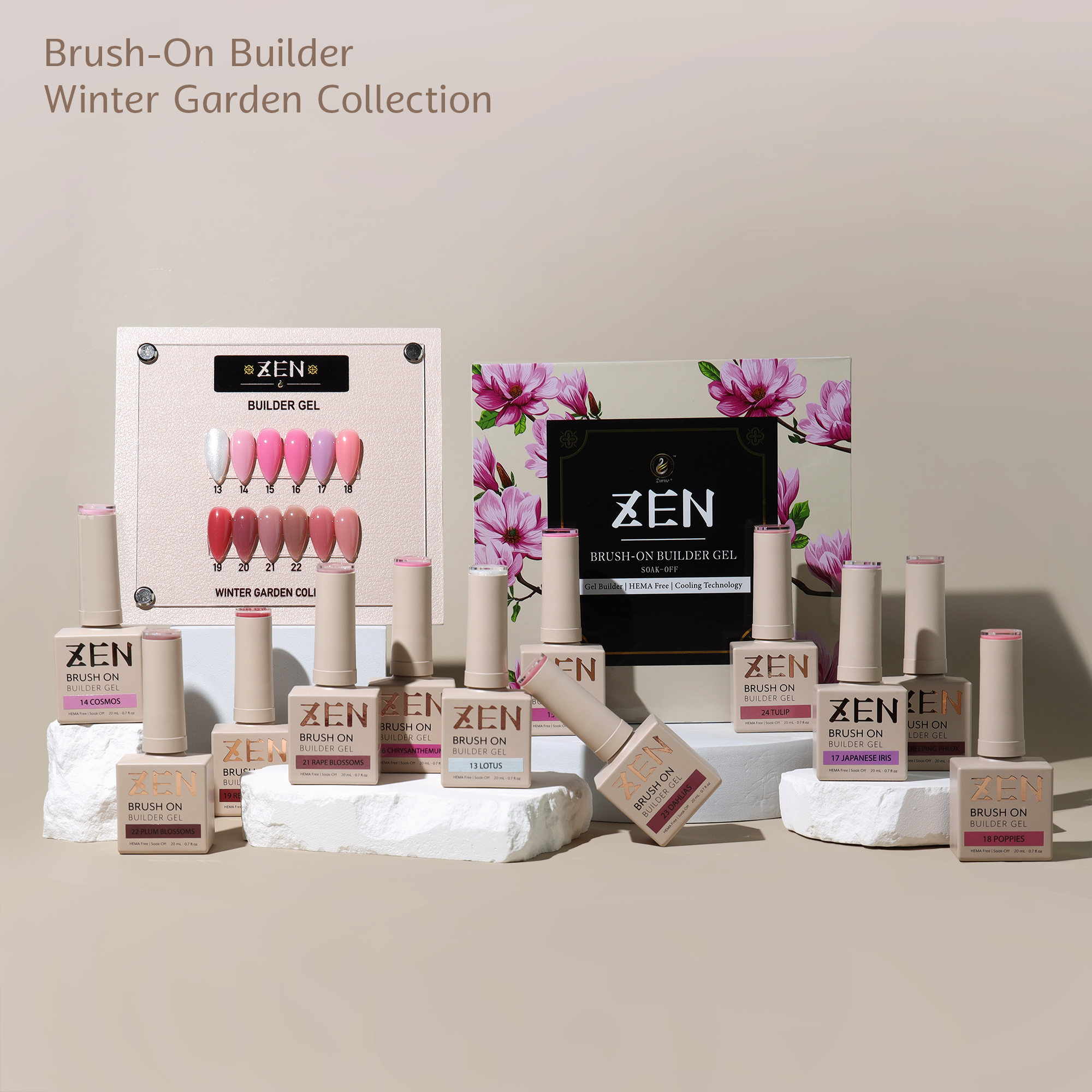 Zen Builder Gel Brush On Builder Gel Winter Garden Collection Full Collection 