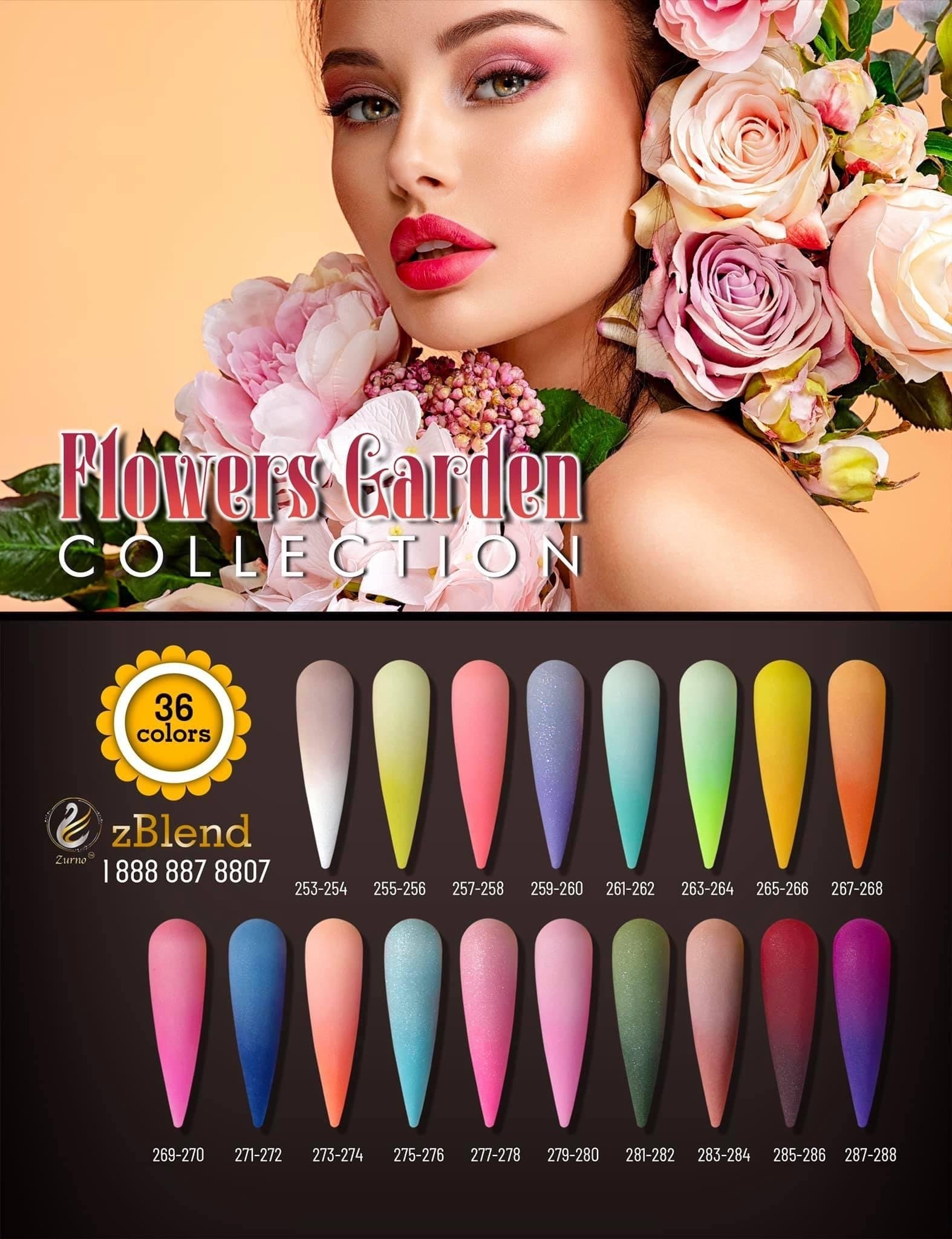 zBlend - zGel - zLacquer | #253 - #288 Flowers Garden Collection - 36 Colors